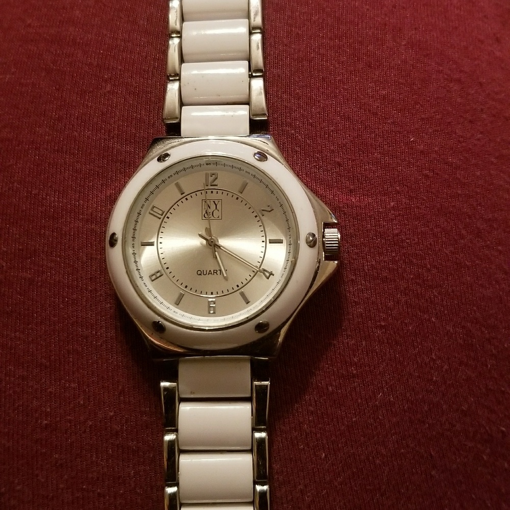 Silver and White watch for Women
